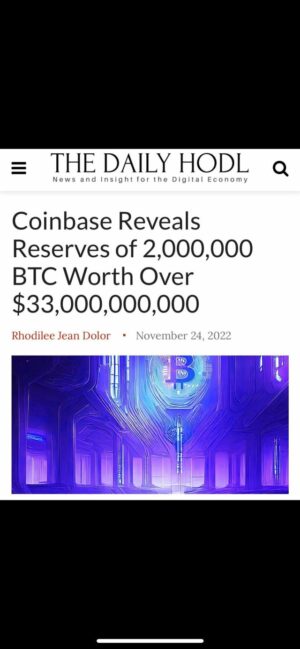 Is this true? So that makes coinbase the largest holder of btc?