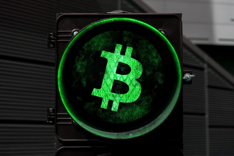 Grünes Bitcoin-Symbol