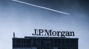 EIn Gebäude der Großbank JPMorgan.