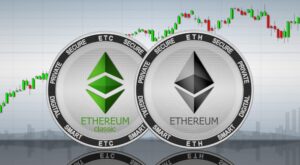 Ethereum,(eth),And,Ethereum,Classic,(etc),Coins,On,The,Background